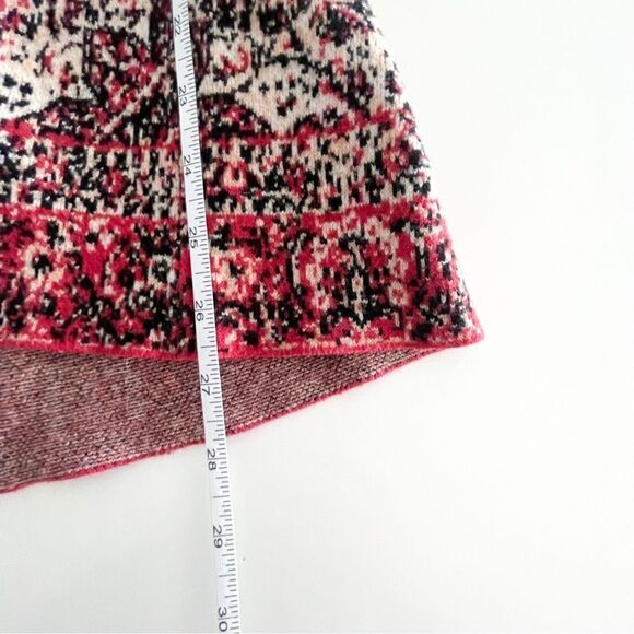 Billabong Open Cardigan Tapestry Knit Pattern Red Black Boho Hippy Women's 8 - Picture 7 of 7